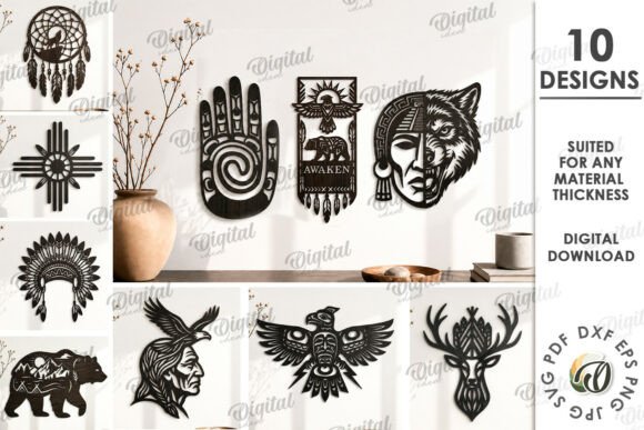 American Native Wall Decors Bundle Laser: A Digital Solution for Custom Home Decor