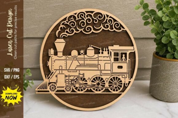Bringing Nostalgia to Life with a Vintage Train Scene Laser Cut SVG
