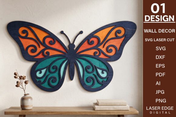 Butterfly 5 Layer Laser Cut SVG