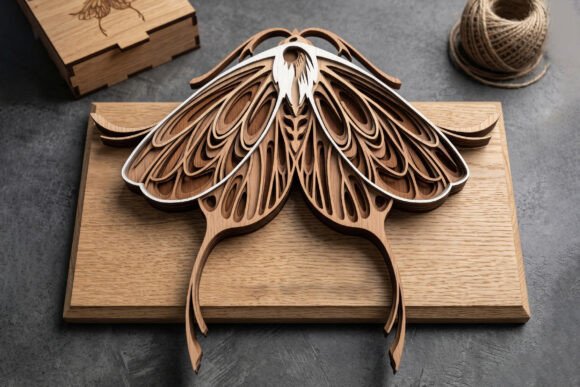 Crafting Depth: A Practical Look at the 3D Layered Luna Moth Laser Cut SVG