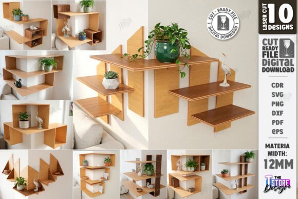Elevating Spatial Efficiency: The Strategic Value of the Modern Corner Shelf Laser Cut Bundle SVG
