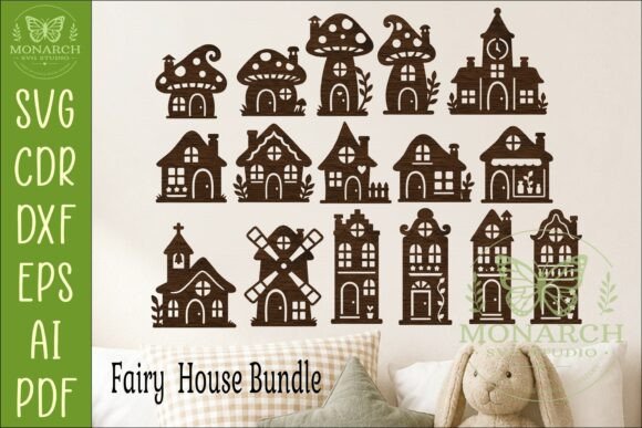 Fairy Village SVG Bundle Silhouettes