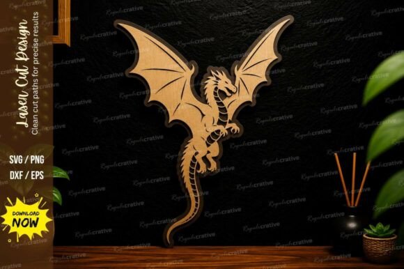 Fantasy Dragon Laser Cut Svg Design