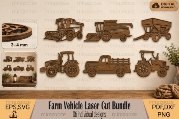 Farm Vehicle Laser Cut Bundle: A Creative Resource for Rustic Farm Decor