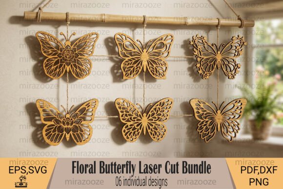 Floral Butterfly Laser Cut Bundle