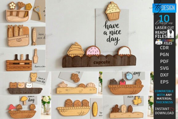 Fridge Magnets Laser Cut Bundle CNC