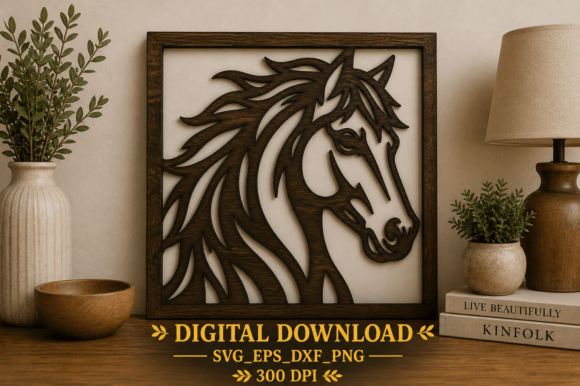 Horse Head Wall Art SVG Laser Cut File