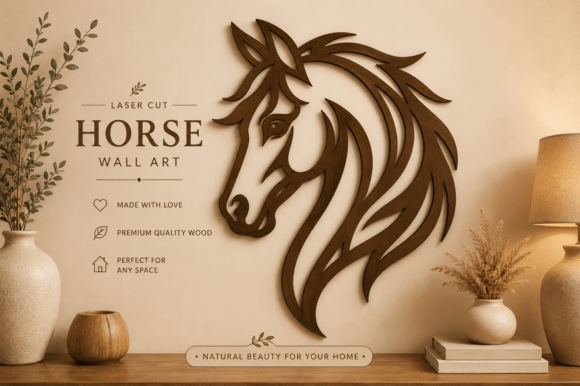 Horse Head Wall Art SVG, Laser Cut Files
