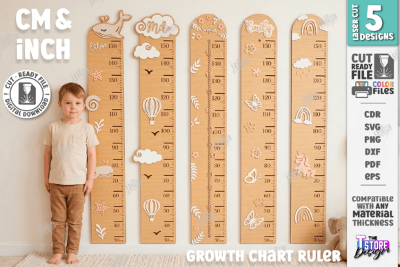Kids Growth Chart Ruler Laser Cut Bundle