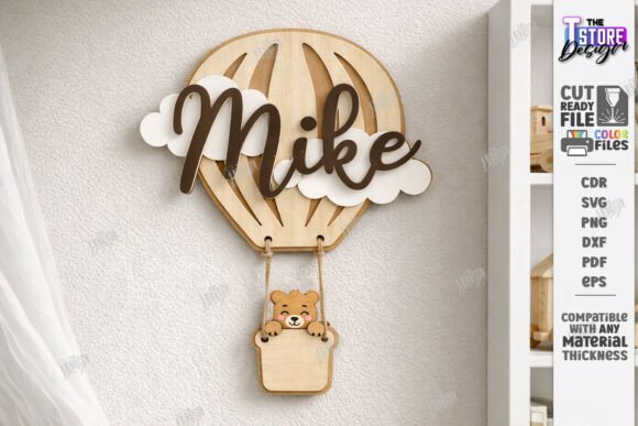 Kids Room Name Sign Laser Cut CNC File