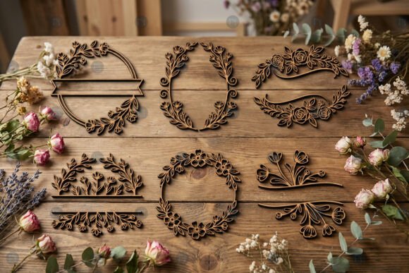 Laser Cut Floral Name Sign SVG Bundle