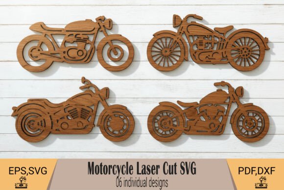 Motorcycle Laser Cut Wall Art SVG