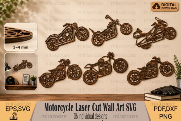 Motorcycle Wall Art SVG Bundle