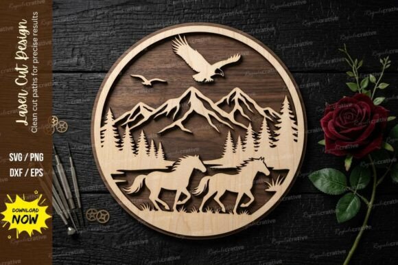 Mountain Deer Frame Laser Cut SVG: A Premium Design for Creative Projects