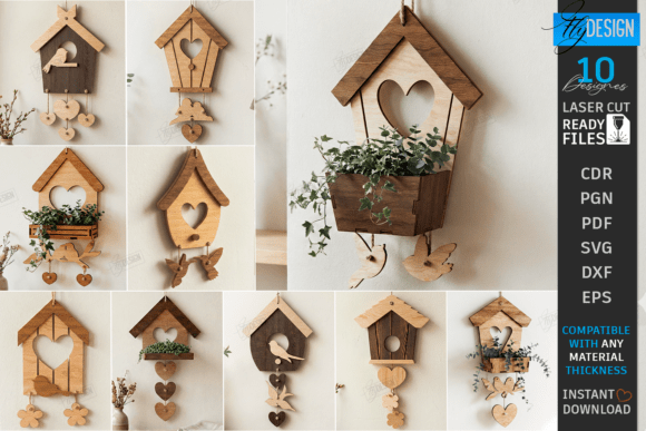 Spring Birdhouse Wall Decor Laser Bundle