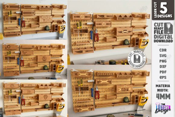 Wall Tool Organizers Laser Cut Bundle for Efficient Workshop Storage